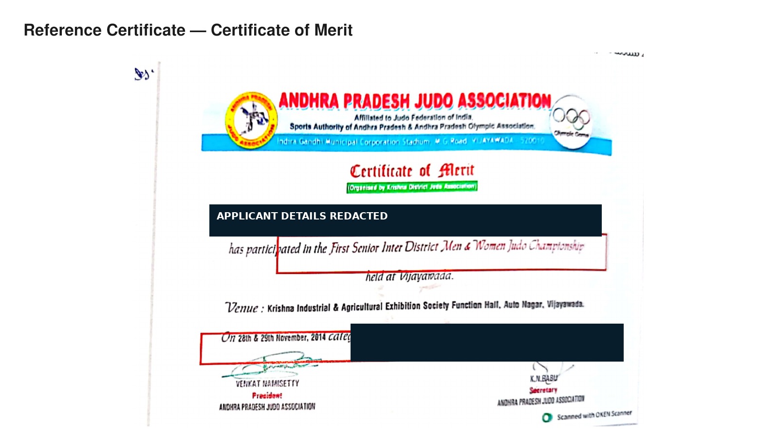 C2-E1 · Reference merit certificate